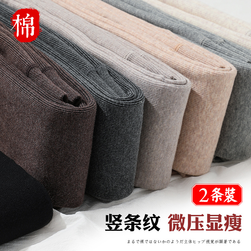 Leggings for Women in Spring, Autumn and Winter Fleece-Lined and Thickeneded Threaded Thin Black and Gray Inner and Outer Wear Long Johns Warm Pantyhose