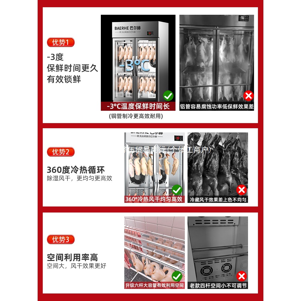 Balkh Air-Drying Cabinet for Commercial Use, Suitable for Roasting Duck, Goose, and Pork Belly, with Dehumidification and Preservation Features