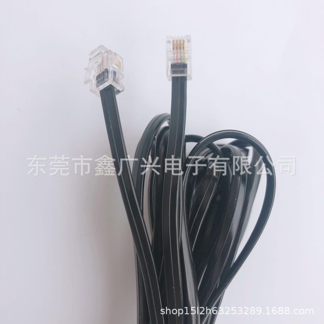 Factory direct telephone line 2 core 4 core extension line telephone line RJ11 telephone connection line 6P2C/6P4C