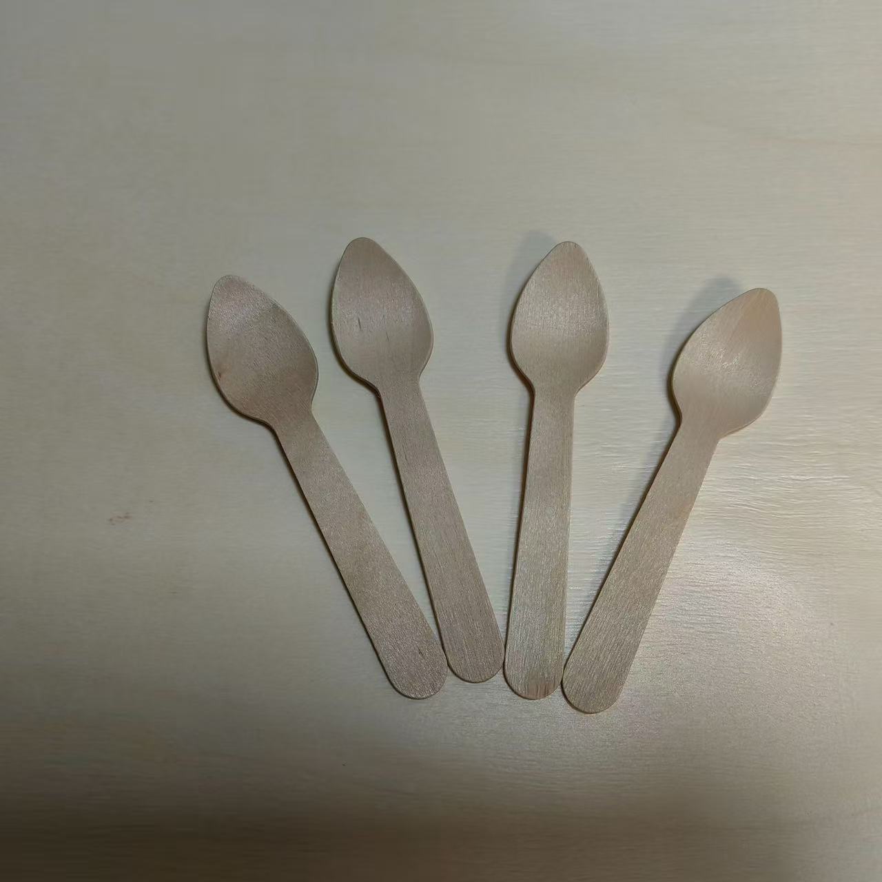 Disposable Ice Cream Spoon Wooden Biodegradable Dessert Spoon Manufacturer Wholesale