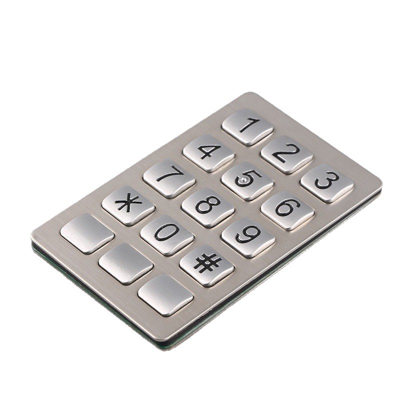 Spot Wholesale Stainless Steel Industrial Metal Keyboard 15-Key Dust-Proof and Violence-Proof Access Control Password Keyboard
