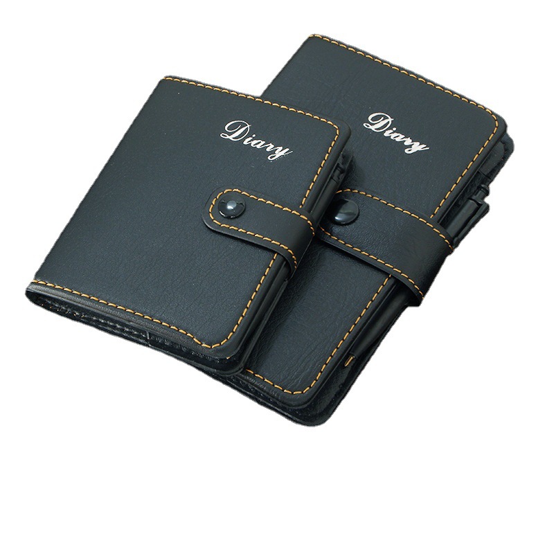 Black Leather Notepad Fashion Meeting Minutes Wholesale Party Member Study Notes Manufacturer Business Notebook Customization