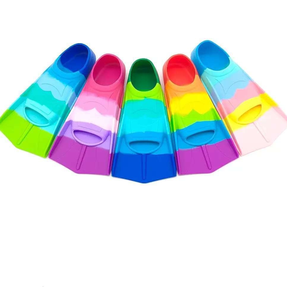 Amazon Swimming Flippers Custom Flippers Free Diving Short Flippers Full Silicone Non-slip Foot Flippers for Adults and Children