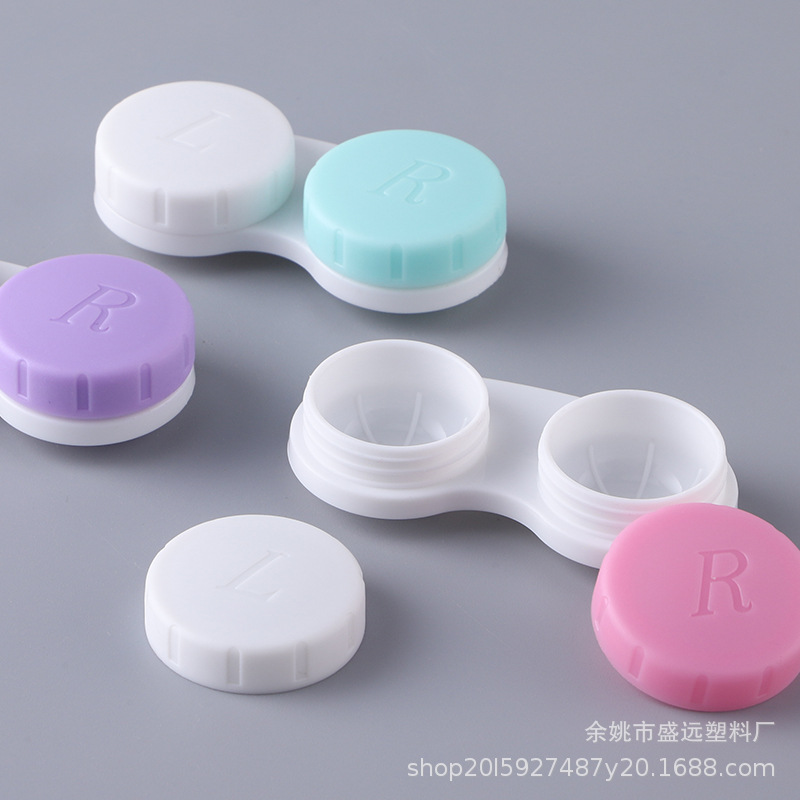 Factory Wholesale Assorted Colors Contact Lens Case Plastic PP Material Wholesale Glasses Companion Double Box