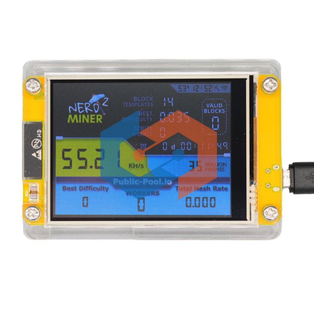 Nerdminer V2 2.8 дюйма дисплей музыкальная машина низкое потребление энергии неограниченный одиночный режим 55Kh расчет
