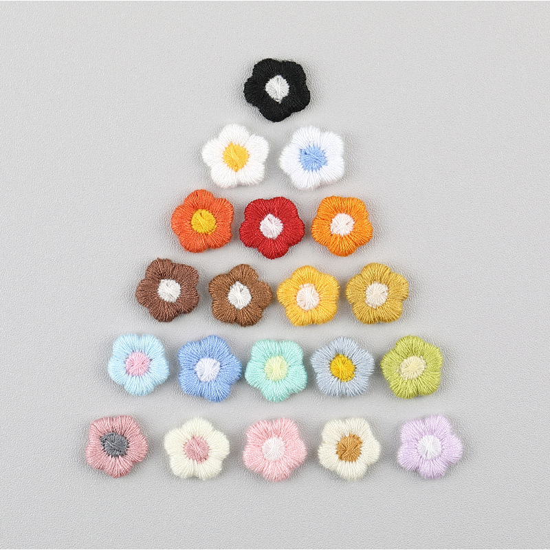 Mini Small Flower Embroidered Cloth Stickers DIY Earrings Hair Accessories Material Children's Coat Hood Shoes and Socks Clothing Accessories 6