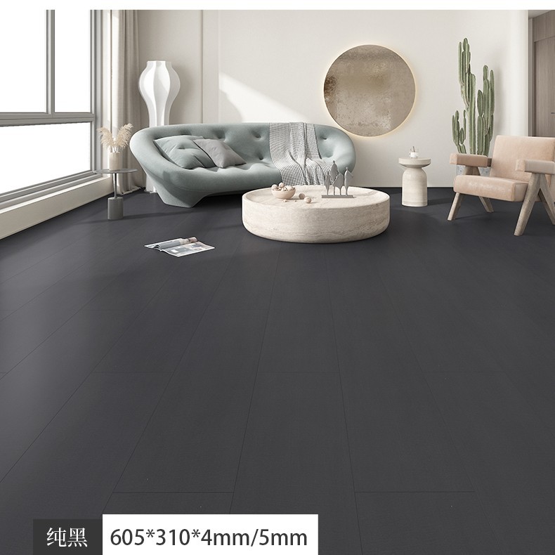 Spc Stone Plastic Lock Wood Floor Pure Color Cream Wabi-Sabi Style Household Micro-Cement Pvc Stone Crystal Snap-On Floor