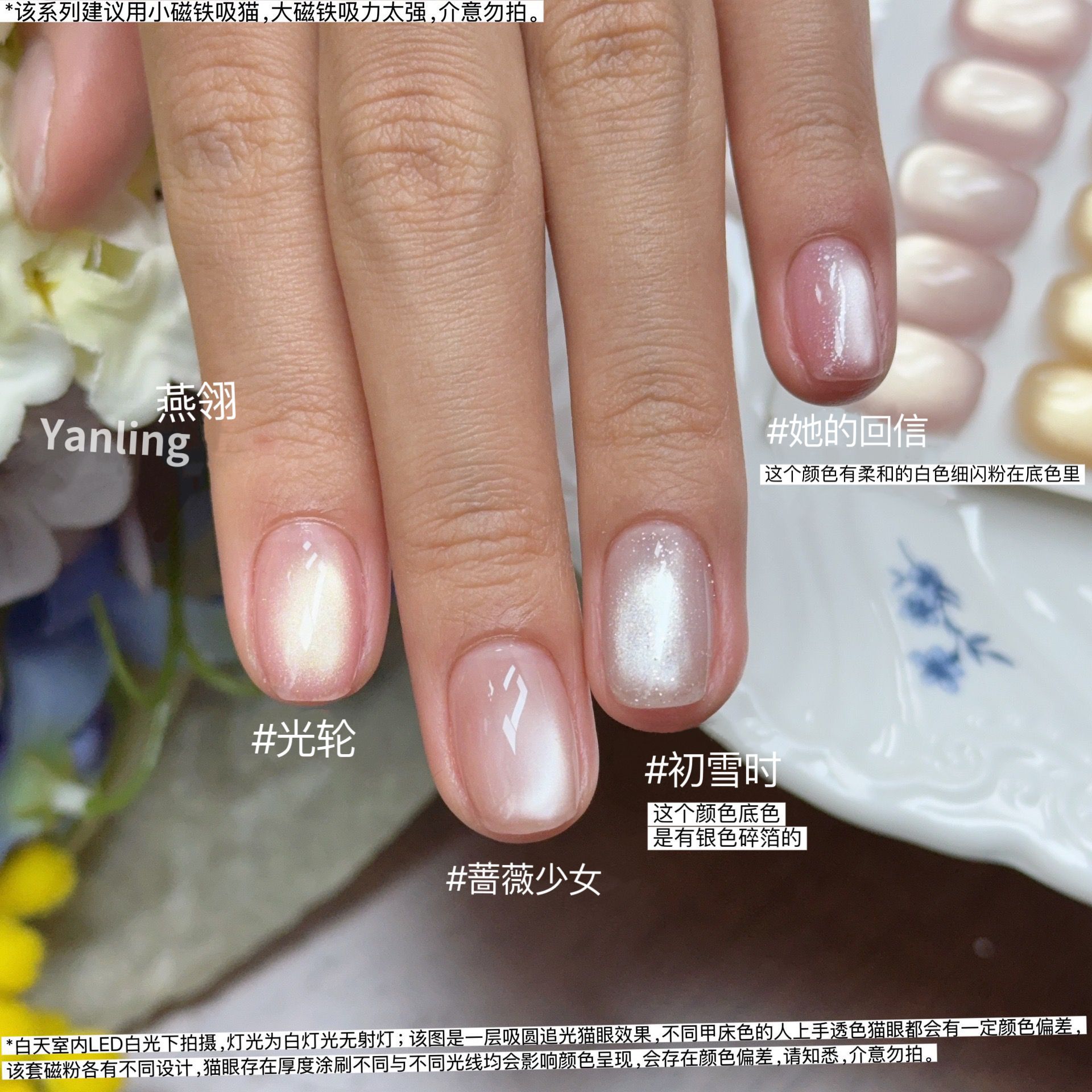 Yanling Floating Romantic Series Cat's Eye Fine Flash Nude Light Cat's Eye Glass Bead Stone Cat's Eye Gel at the First Snow