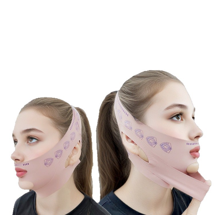 Cross-Border Ear-Loop Type Double-Layer Compression V-Face Mask for Lifting and Tightening the Face, Improving Nasolabial Folds and Double Chin, V-Face for Men and Women