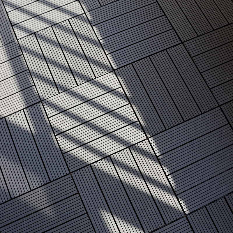 Plastic Wood Flooring Outdoor Balcony Flooring Courtyard Terrace Renovation Self-Laying Splicing DIY Anti-Corrosion Plastic Flooring