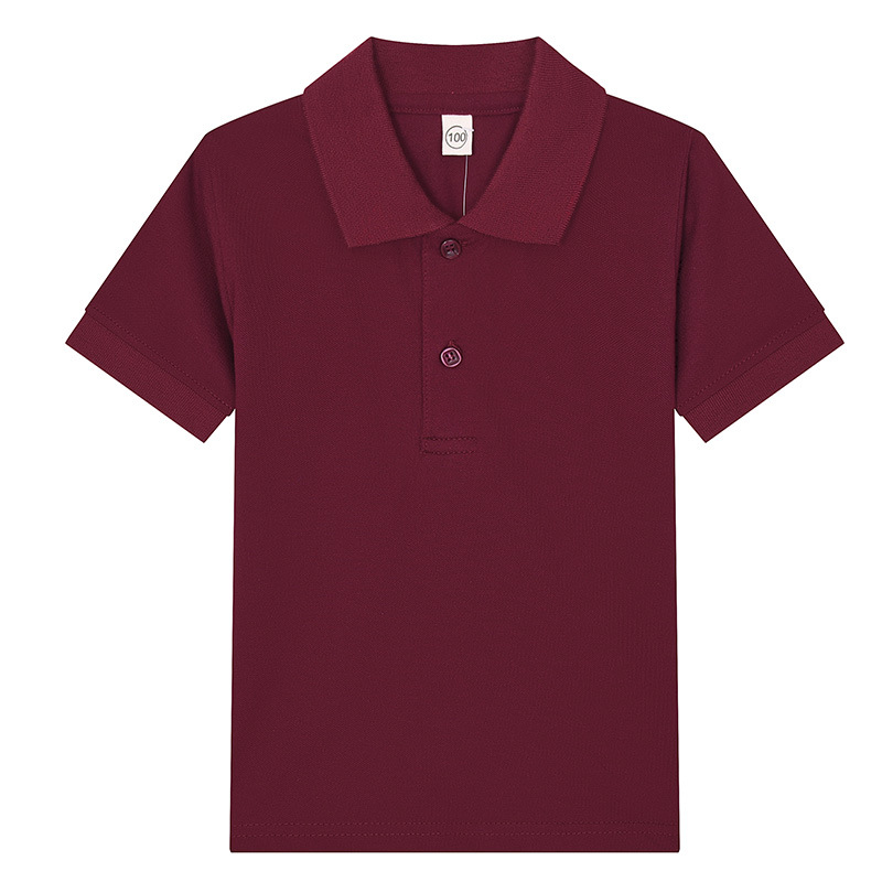 Primary and secondary school uniform short-sleeved T-shirt summer children's short-sleeved suit boys and girls cotton polo shirt top class clothes