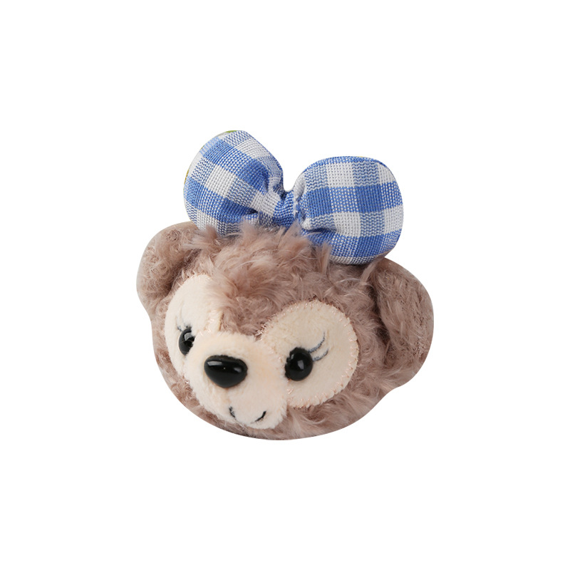 Cute Cartoon Duffy Bear Head Shirley Rose Plush Toy Hairpin Bag Accessories Wholesale Doll