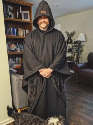 2025 Cross-Border European and American Temu Autumn and Winter Punk Loose Hooded Buttoned Woolen Loose Cape Top Unisex