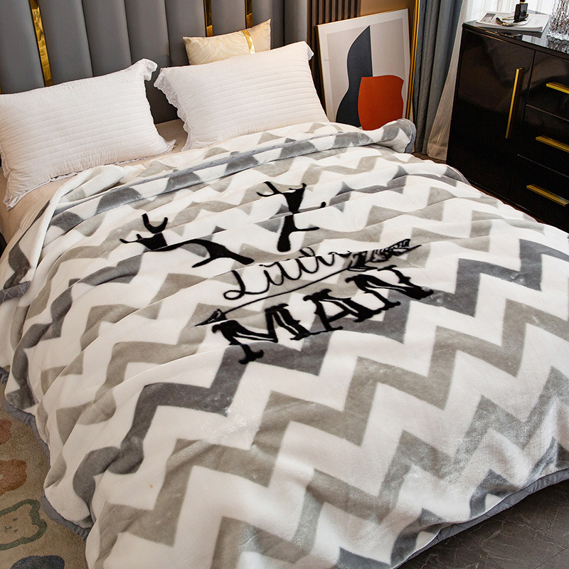 Двуслойный утолщенный плед Рашель молочный бархатный свадебный плед фланелевый плед