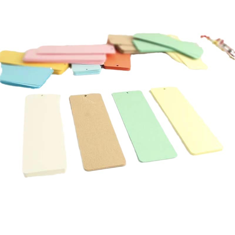 Creative bookmark hand-painted card blank rounded corner bookmark DIY Kraft paper white card punch spot