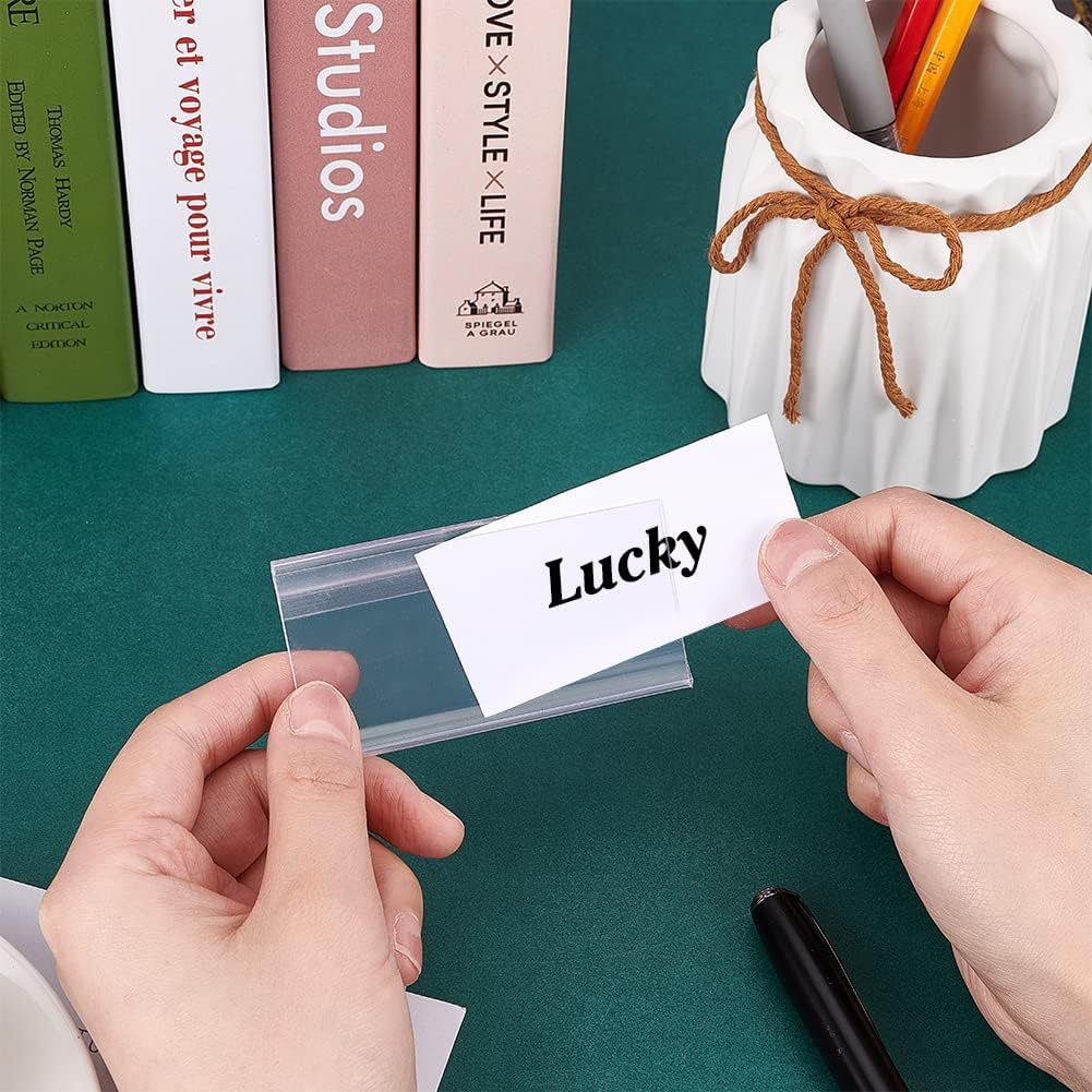 Wholesale Supermarket Label Holder Wire Rack Retail Sign Double Wire Hook Price Tag Transparent Plastic Price Tag Display Board