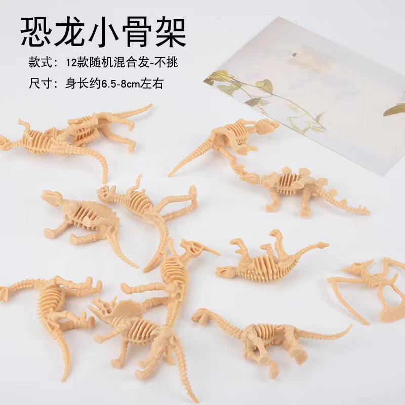 Children's Development Intelligence toy dinosaur model simulation small dinosaur skeleton 12 models archaeological excavation skeleton
