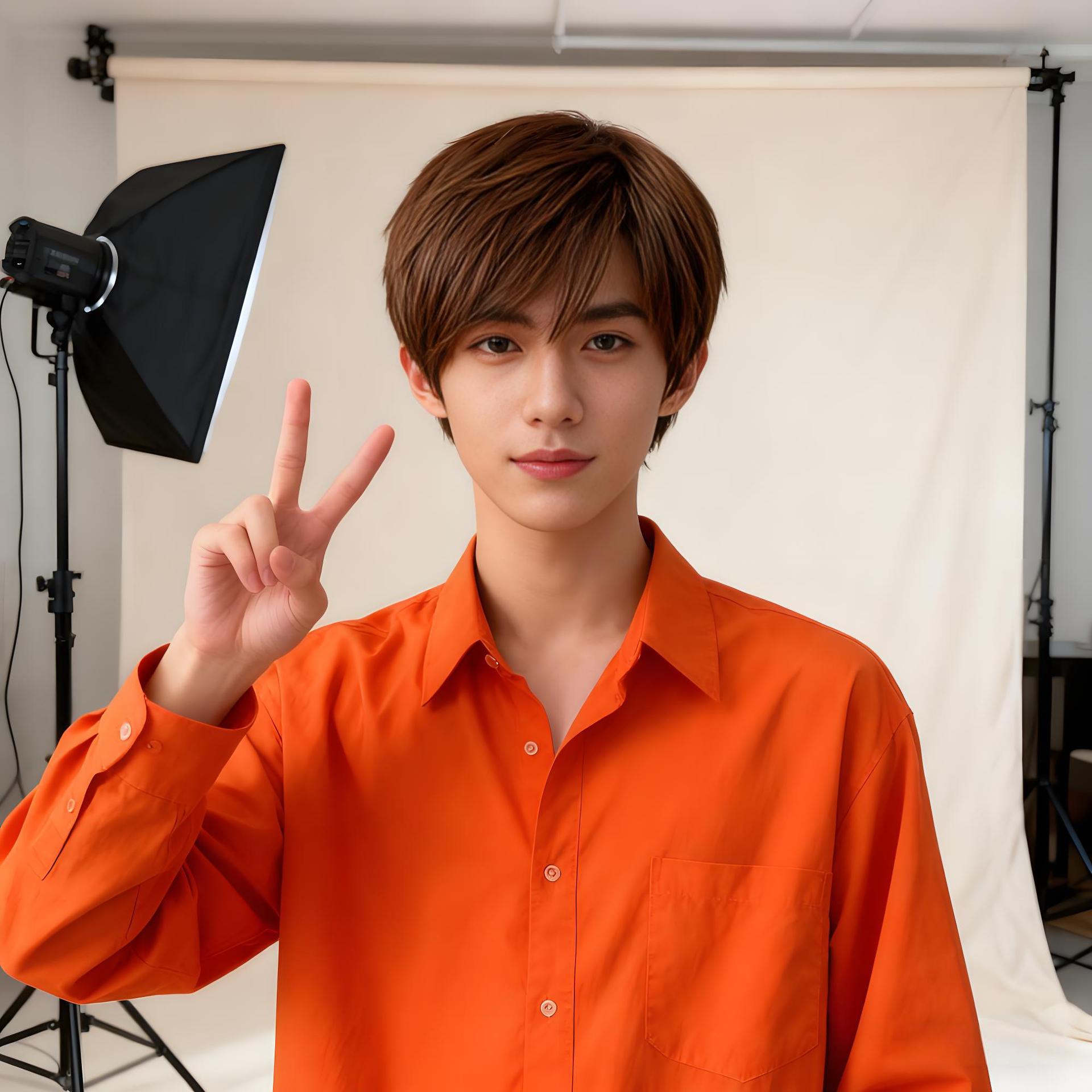 Korean Style Handsome Men's Fluffy High-Temperature Fiber Full Wig with Side Bangs Short Hair, Popular Model in the Store, Factory Ready Stock Wholesale