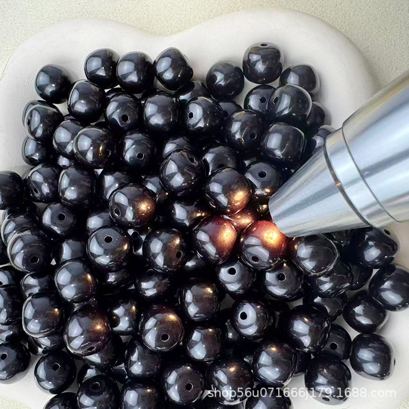 Factory Direct Sale Genuine Black and Red Barrel Beads DIY Handmade Beads Bodhi Root Loose Beads for Crafts Cinnabar Offering Soft Core Old Material