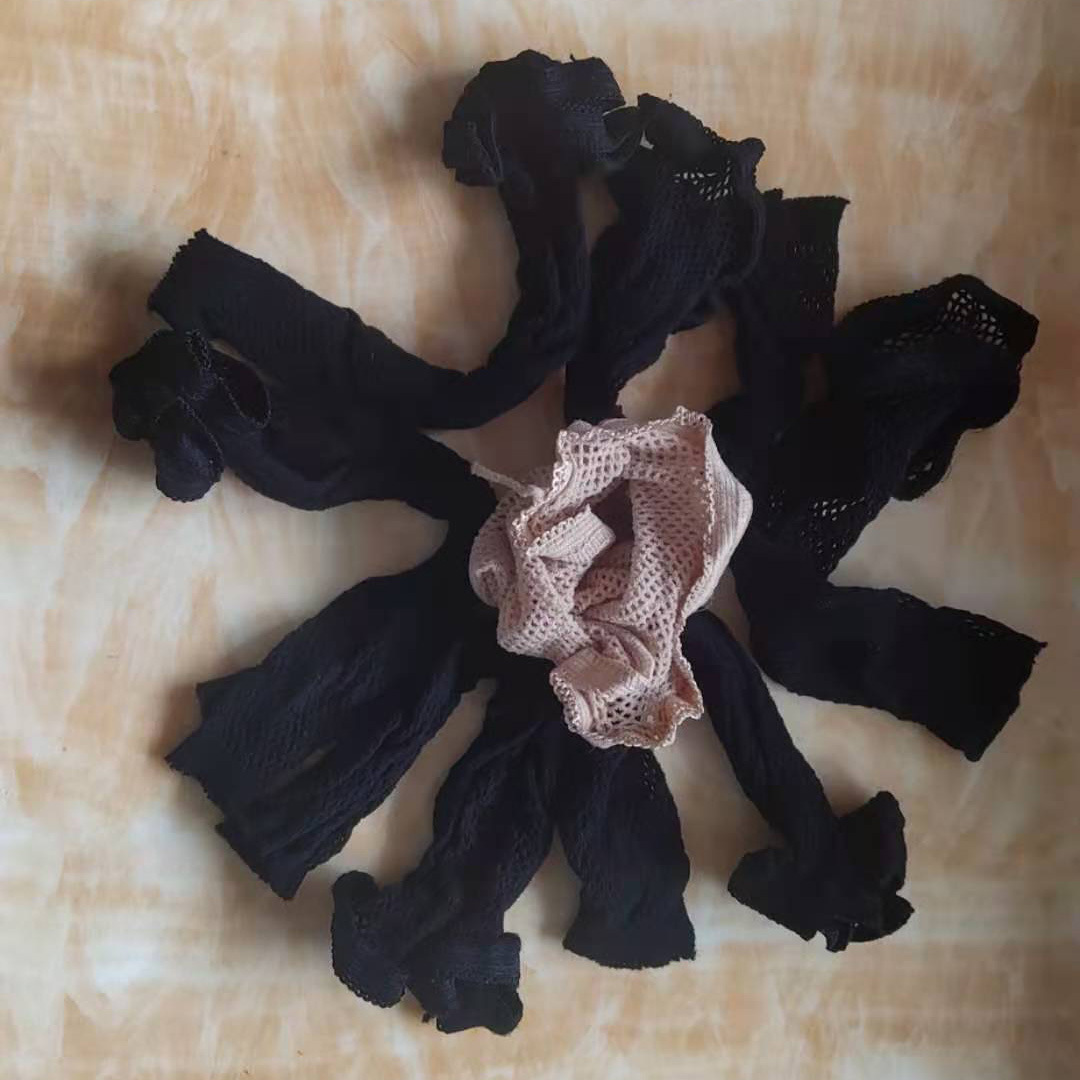 Spot two-headed bulk wig net lace European and American high elastic black skin wig net cap