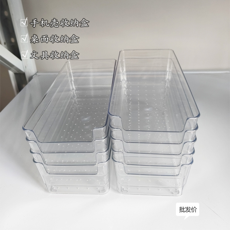 Acrylic Note Storage Box Transparent Desktop Japanese Plastic Unprinted Style Waterproof Storage Box Desktop Organization Box