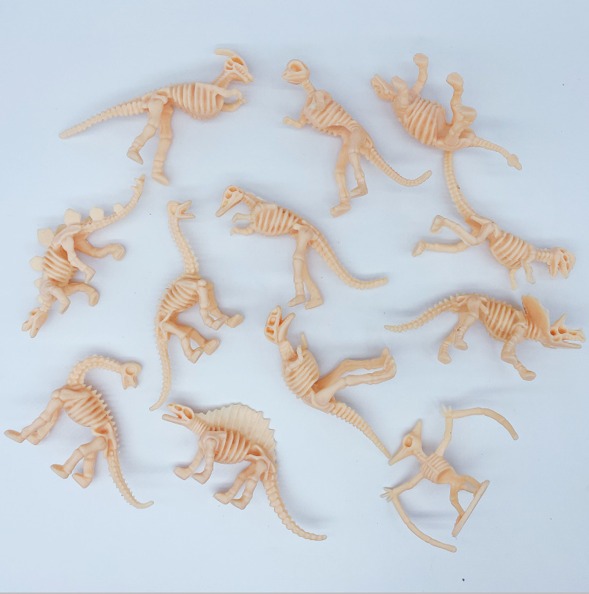 Cross-border simulation soft rubber dinosaur skeleton children's toy archaeological excavation diy puzzle skeleton dinosaur skeleton wholesale