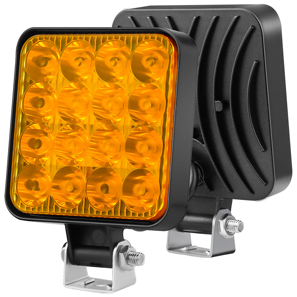 DXZ car LED work light 12v mini plastic square 16 light 48W driving assist light modified headlight