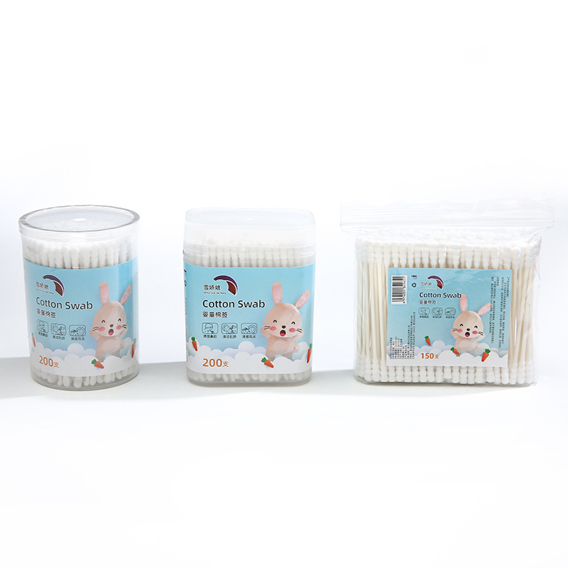 Snow Maiden Double-Headed Paper Stick Baby Cotton Swabs Disposable Ear Pick Baby-Safe Cleaning Cotton Swabs Spiral Ear Pick