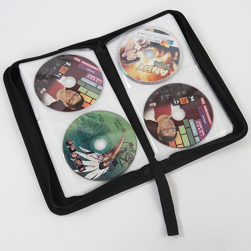 In-Stock Cd Case 80-Piece Pu Faux Leather Car Cd Case Cd Box Dvd Storage Case Dustproof Waterproof Cross-Border Supply