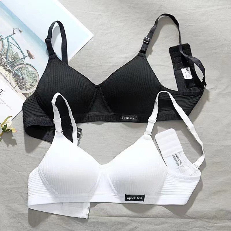 Cross-Border Southeast Asian Underwear for Female Students, Cotton, No Rims, Girls' Amusement Park Thin Bra, Simple Push-Up Bra