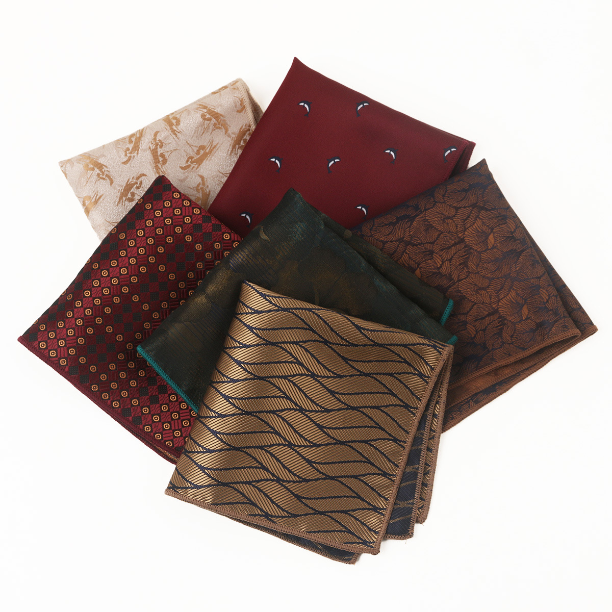 Men's Suit Small Square Scarf Factory Wholesale Fashion Polyester Trendy Accessories Retro Embroidered Pattern Pocket Scarf Men's Clothing