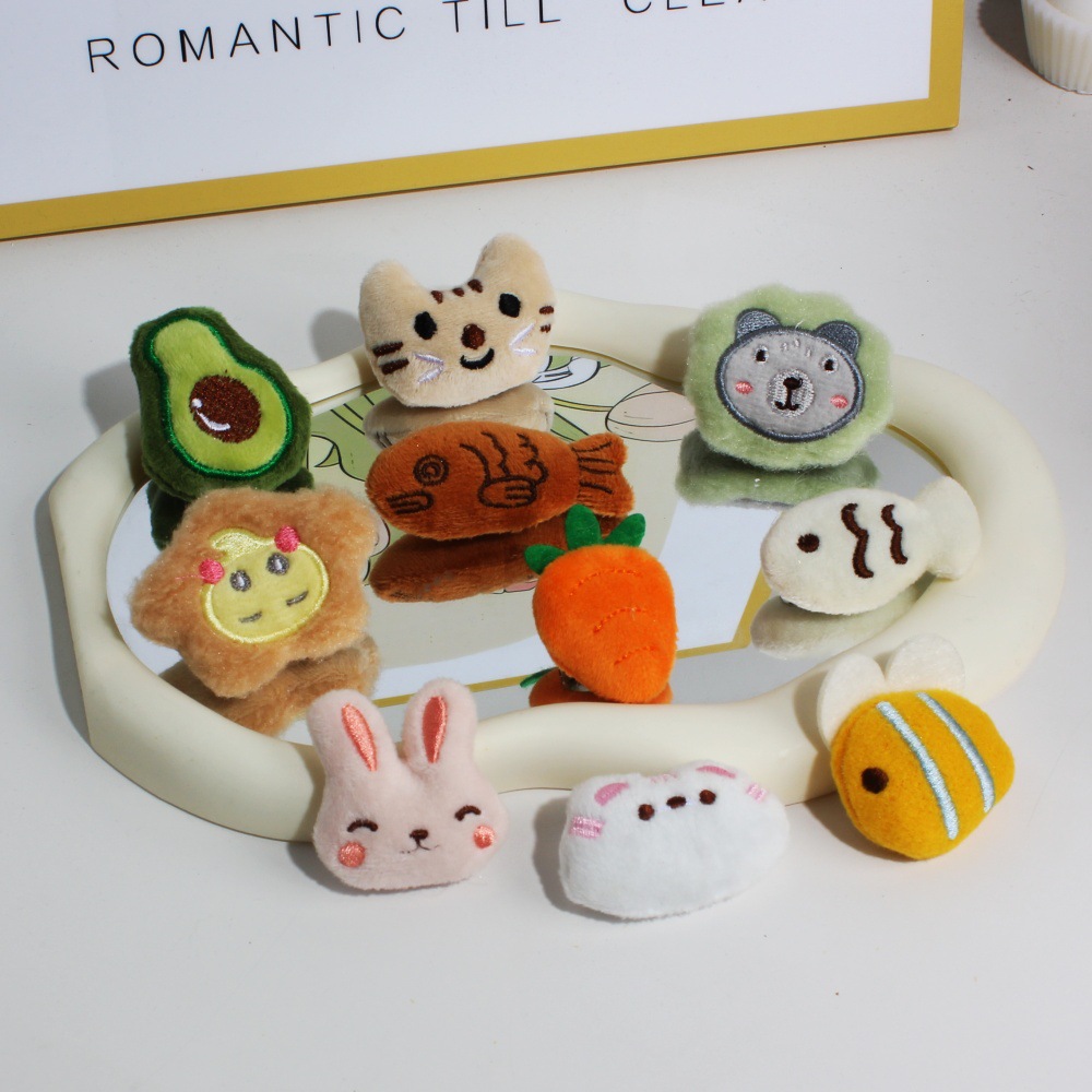 Плюшевая брошка в виде животного, аксессуар для одежды, наклейка на обувь и шляпу