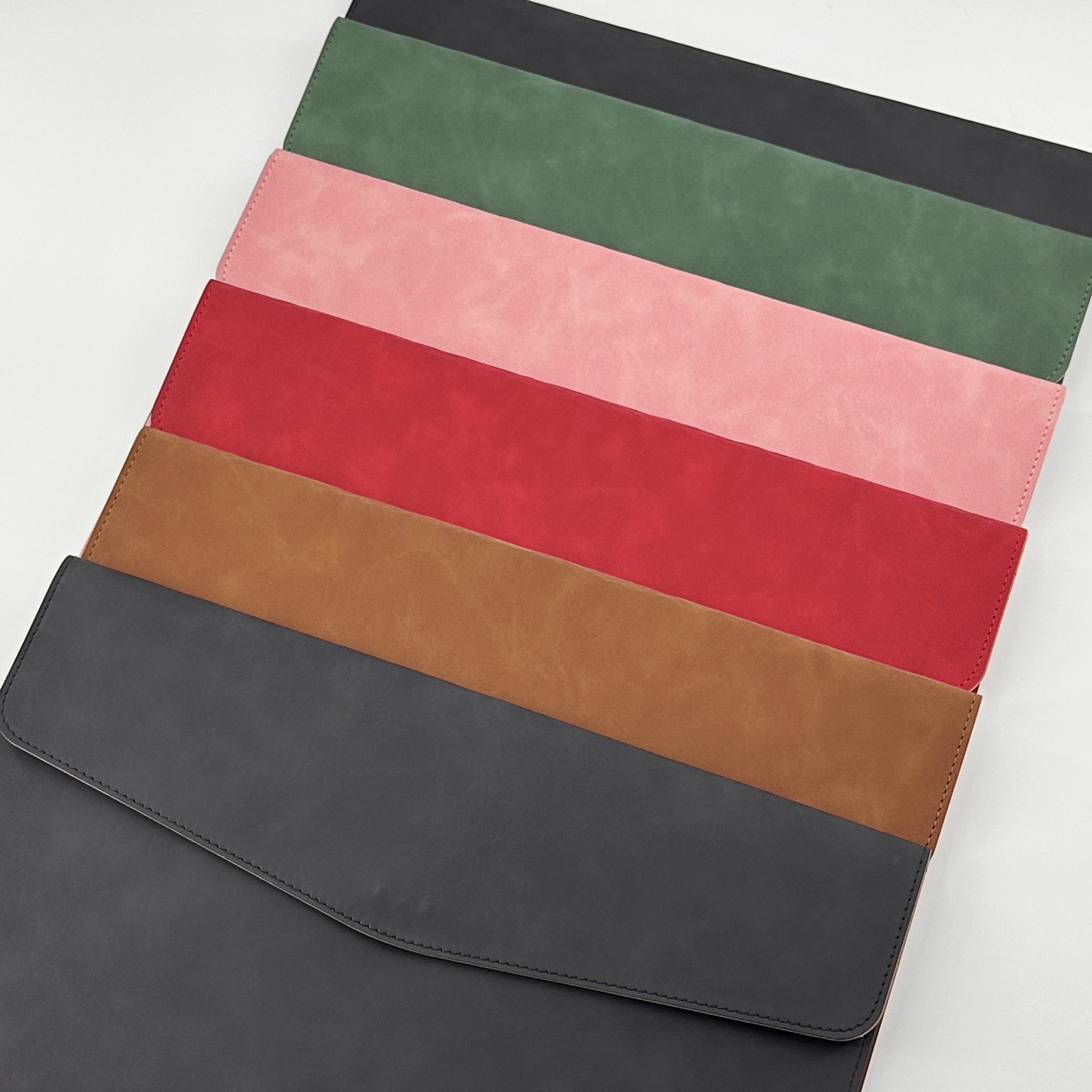 Cross-Border Customized A4 Leather Document Bag Business Office File Bag Simple Contract Bag Conference Information Storage Ready Stock