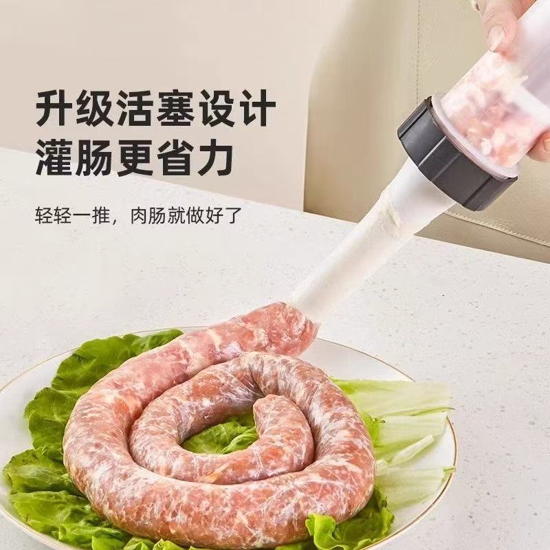 Sausage Stuffer DIY Sausage Filling Tool Manual Small Sausage Maker Children's Sausage Making Machine Home Drip Tray