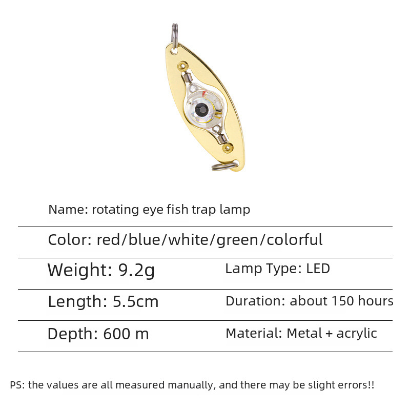 Weihe Sports Rotating One-Eyed Fish Luring Lamp Fish Collection Lamp Digital Light-Emitting Led Underwater Lure Bait Lamp Wholesale