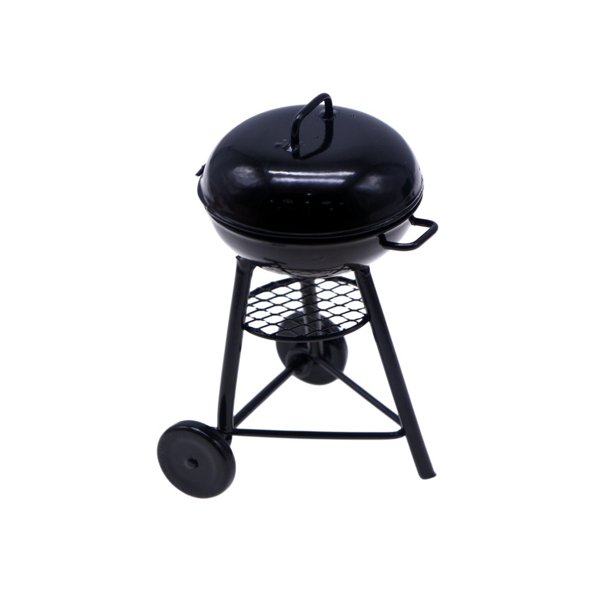 1:12dollhouse Dollhouse Mini Black Iron Outdoor Barbecue Truck Artificial BBQ Oven Miniature Model