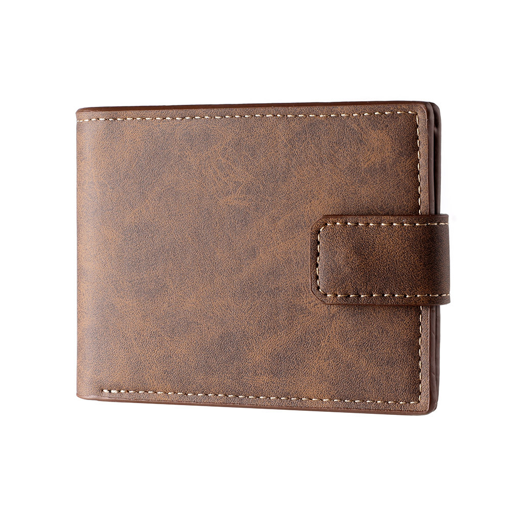 Кошелек мужской премиум монетница короткий держатель для карт для студентов с пряжкой ретро маленький кошелек