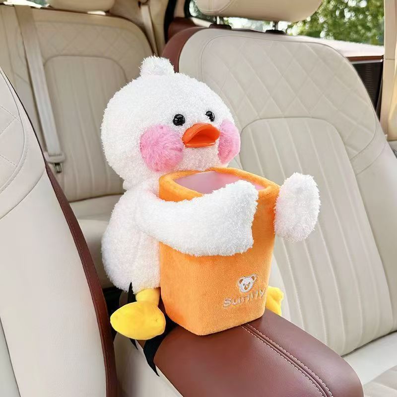 Trendy Duck Car Tissue Box Creative Cute Car Tissue Holder Armrest Box Car Cartoon Interior Decoration