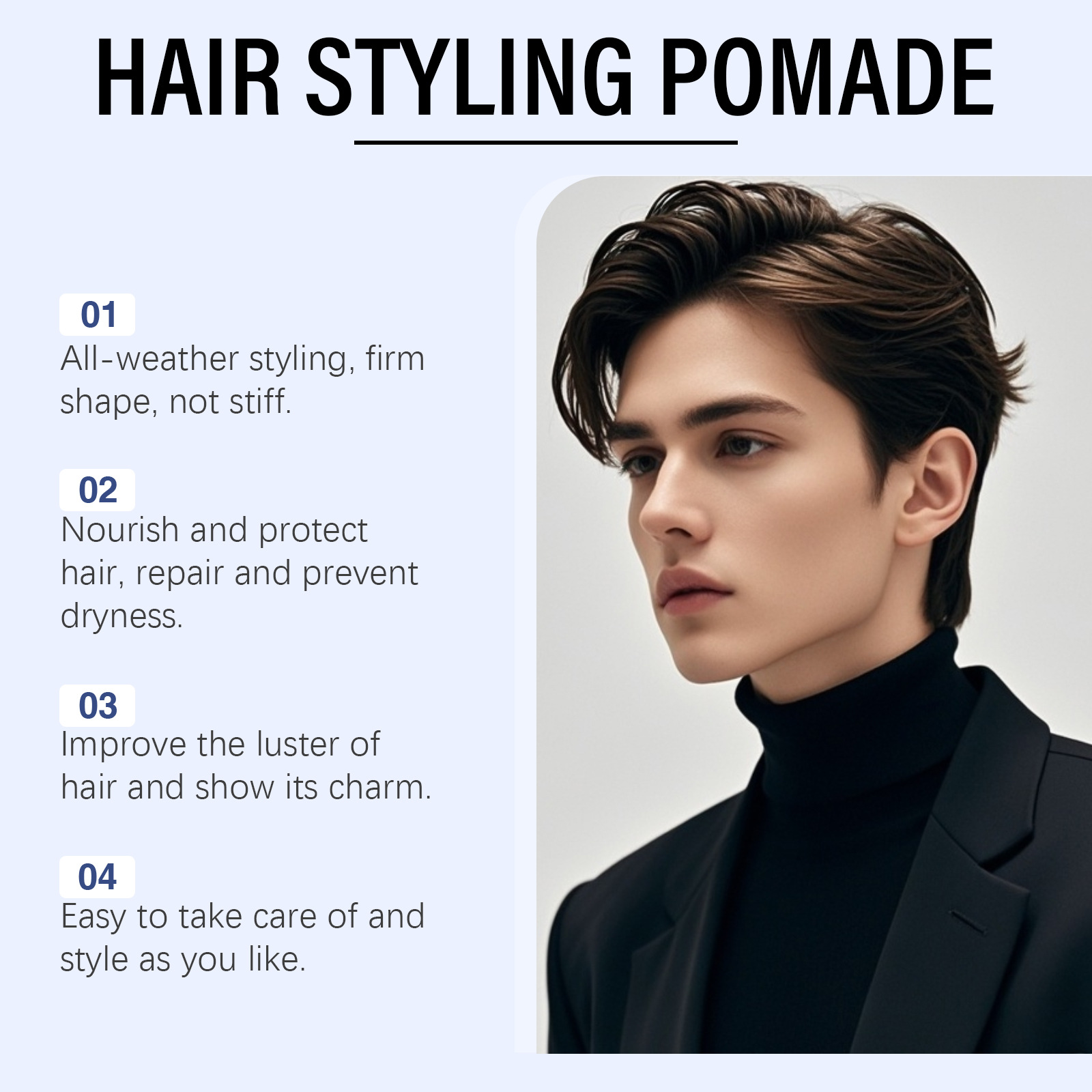 East Moon Men's Matte Styling Hair Mud Men's Hair Styling Refreshing Non-Sticky Easy to Care Smooth