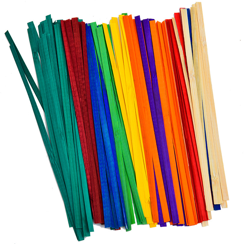 Bamboo Strips, Ultra-Thin Handmade Bamboo Strips Material, DIY Bamboo Slices, Dyed Gradient Color, Student Handicraft Study Materials