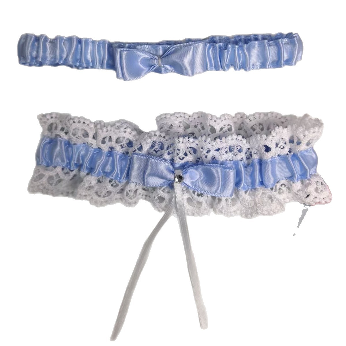 1 Set of New European and American Bridal Lace Stockings with Bows, Sexy Garters, Wedding Thigh Rings, Wedding Accessories