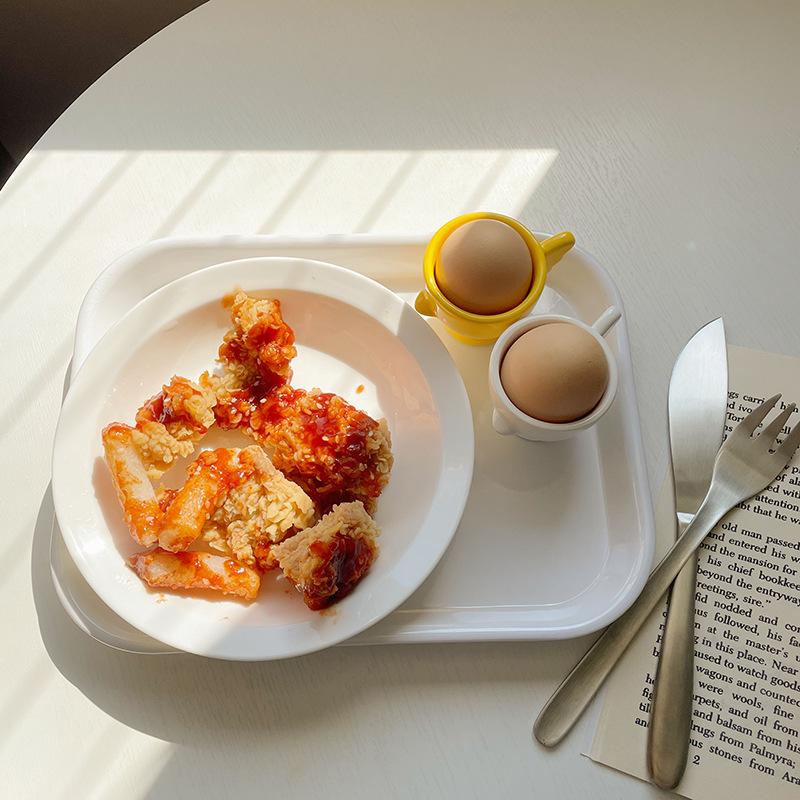 Cross-border ins fun creative egg tray ceramic egg tray desktop storage beauty egg egg cup tableware egg cup