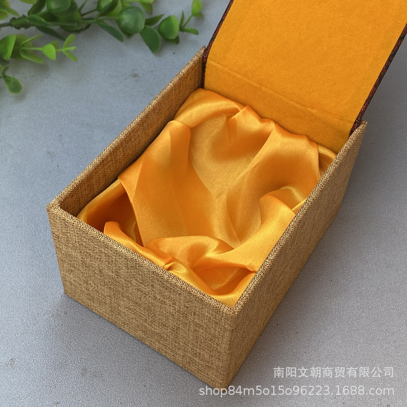 Tassel Handle Box Jewelry Toy Walnut Box Fitness Handball Health Ball Seal Linen Jewelry Packaging Box