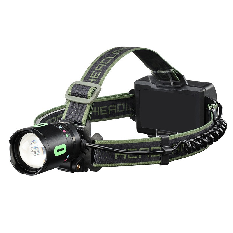 Outdoor White Laser Headlight Camping Long-Range Led Camouflage Color Strip Camping Flashlight Rechargeable Head-Mounted Headlight