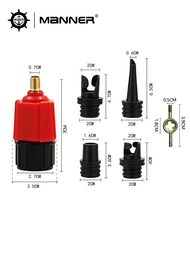 Sup Surf Paddle Board Air Valve Adapter Car Air Pump Adapter Rubber Boat Kayak Inflatable Bed Air Nozzle