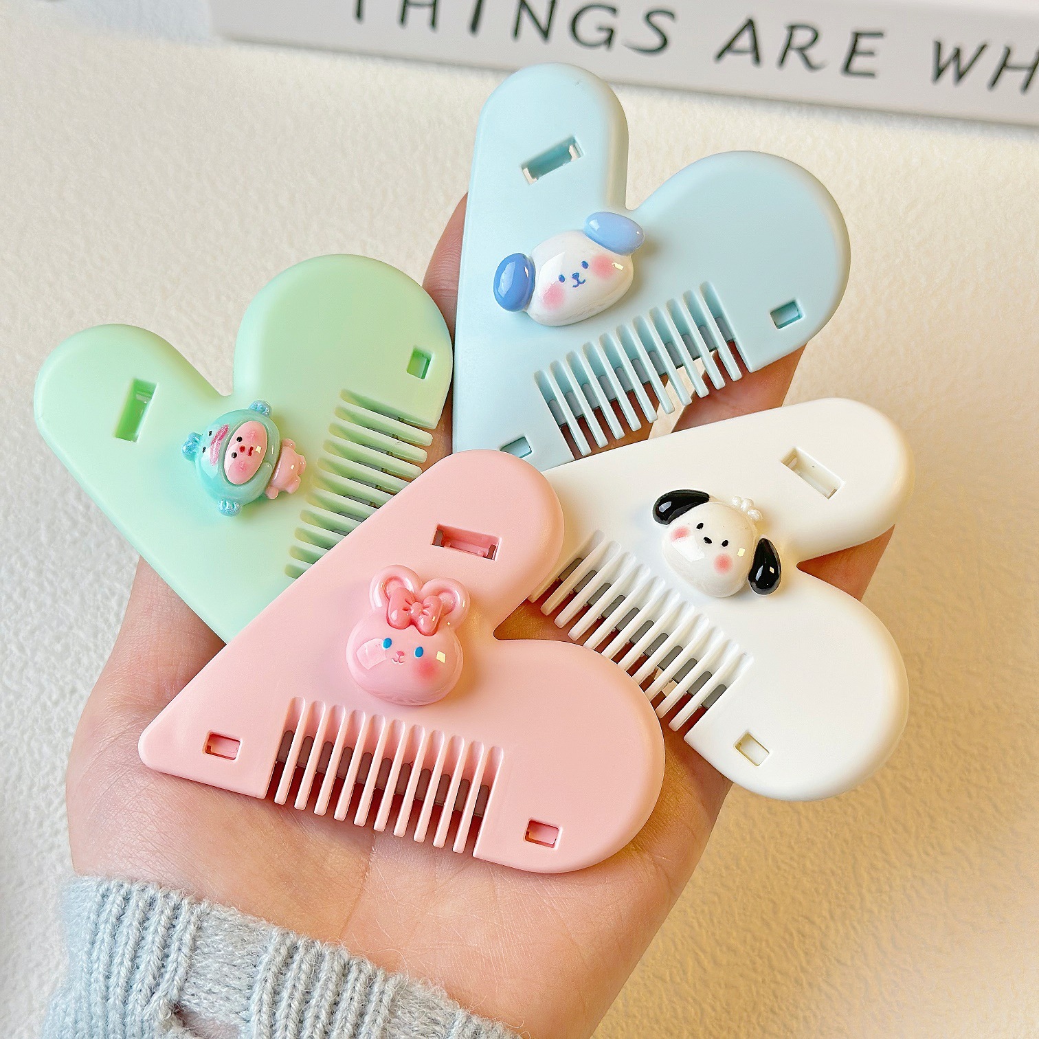 Cartoon double-sided hair comb hair repair knife thin bangs trimmer hair repair comb children's anti-cut hair cutting Barber knife