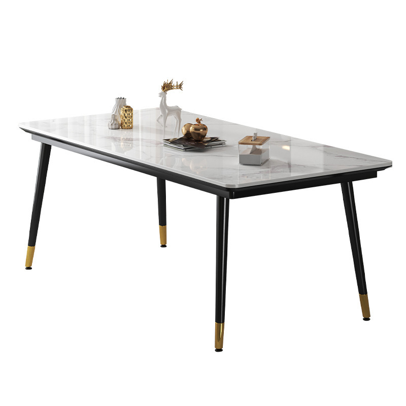 Italian Light Luxury Slate Dining Table and Chairs for Home Small Apartment Modern Simple Rectangular Dining Table Wholesale Dining Table Combination