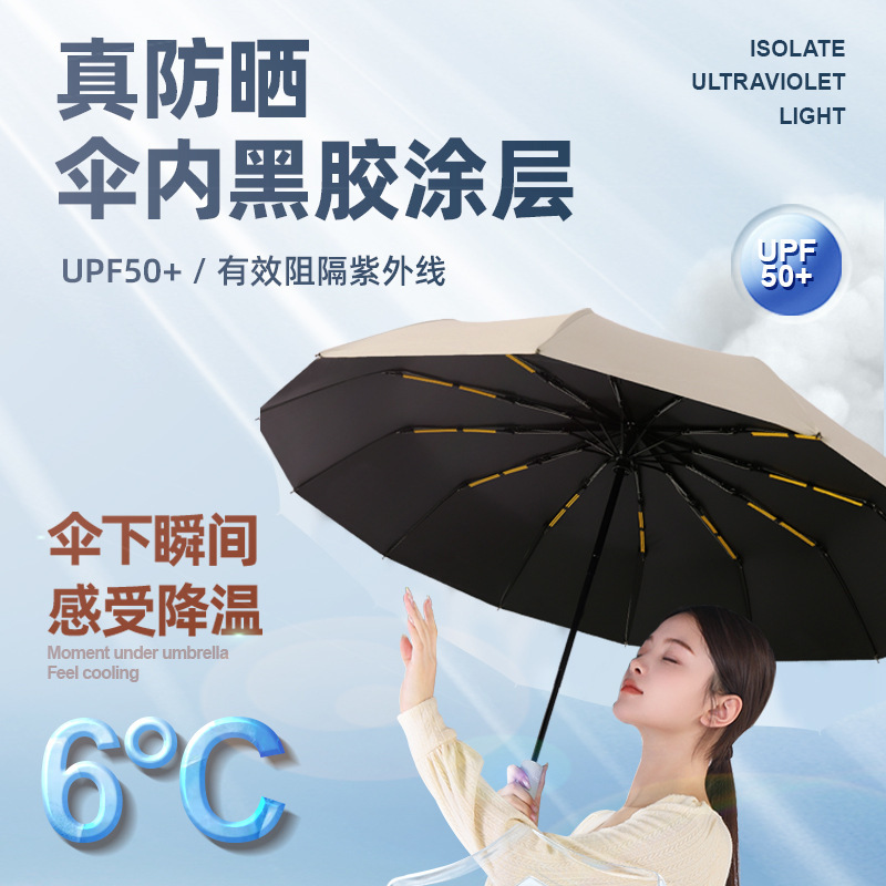 Umbrella Enlarged, Thickeneded and Reinforced Manual Umbrella for Women, Rain or Shine, Special for Students Going to School, Men's High-Looking Portable Umbrella