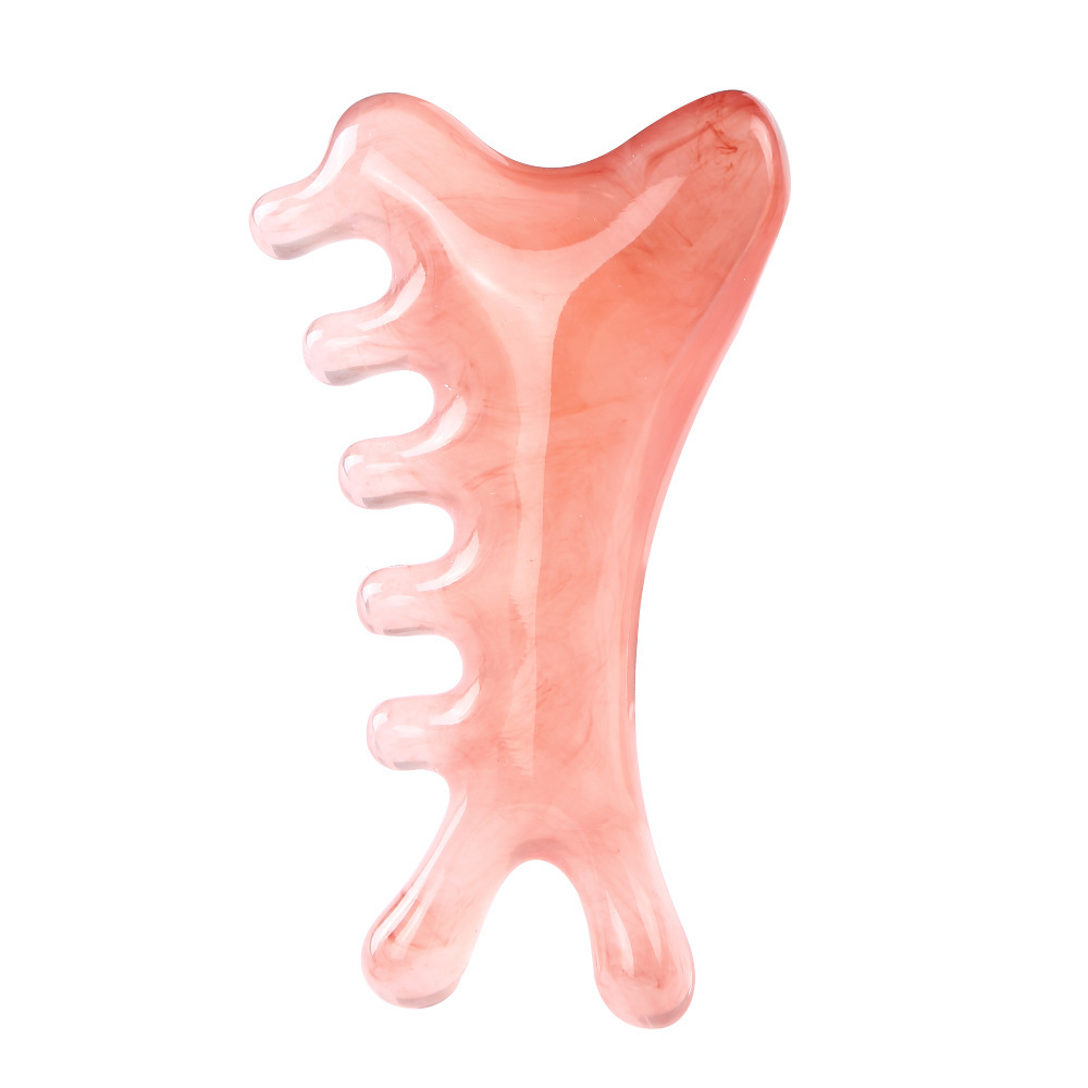 Resin multi-functional four-in-one massage comb sandalwood scraping head therapy facial tendon pulling point tendon head meridian comb