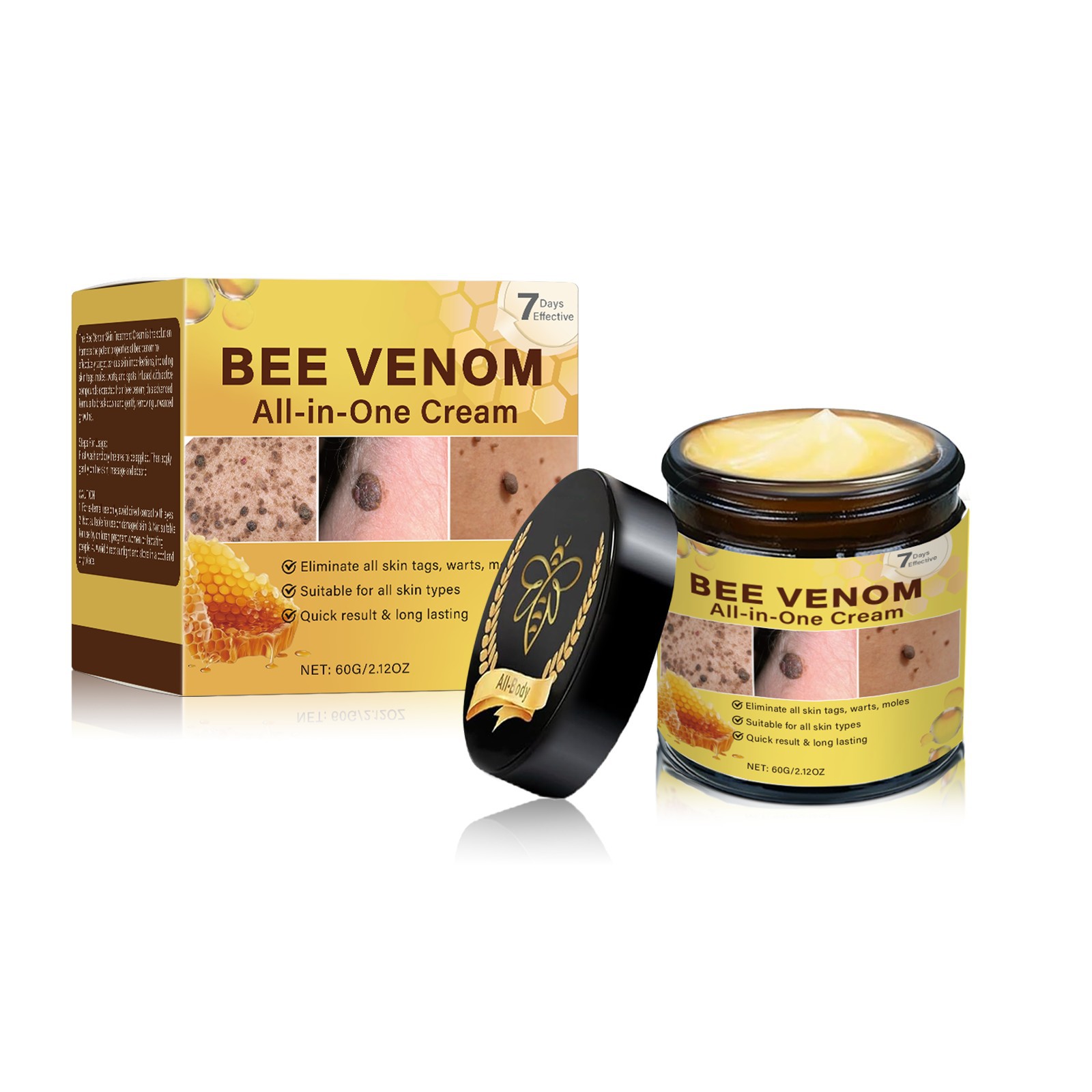 Cross-Border Hot Model Unlabeled Bee Venom Skin Care Cream 60ml Unlabeled Bee Venom Skin Care Cream 30ml